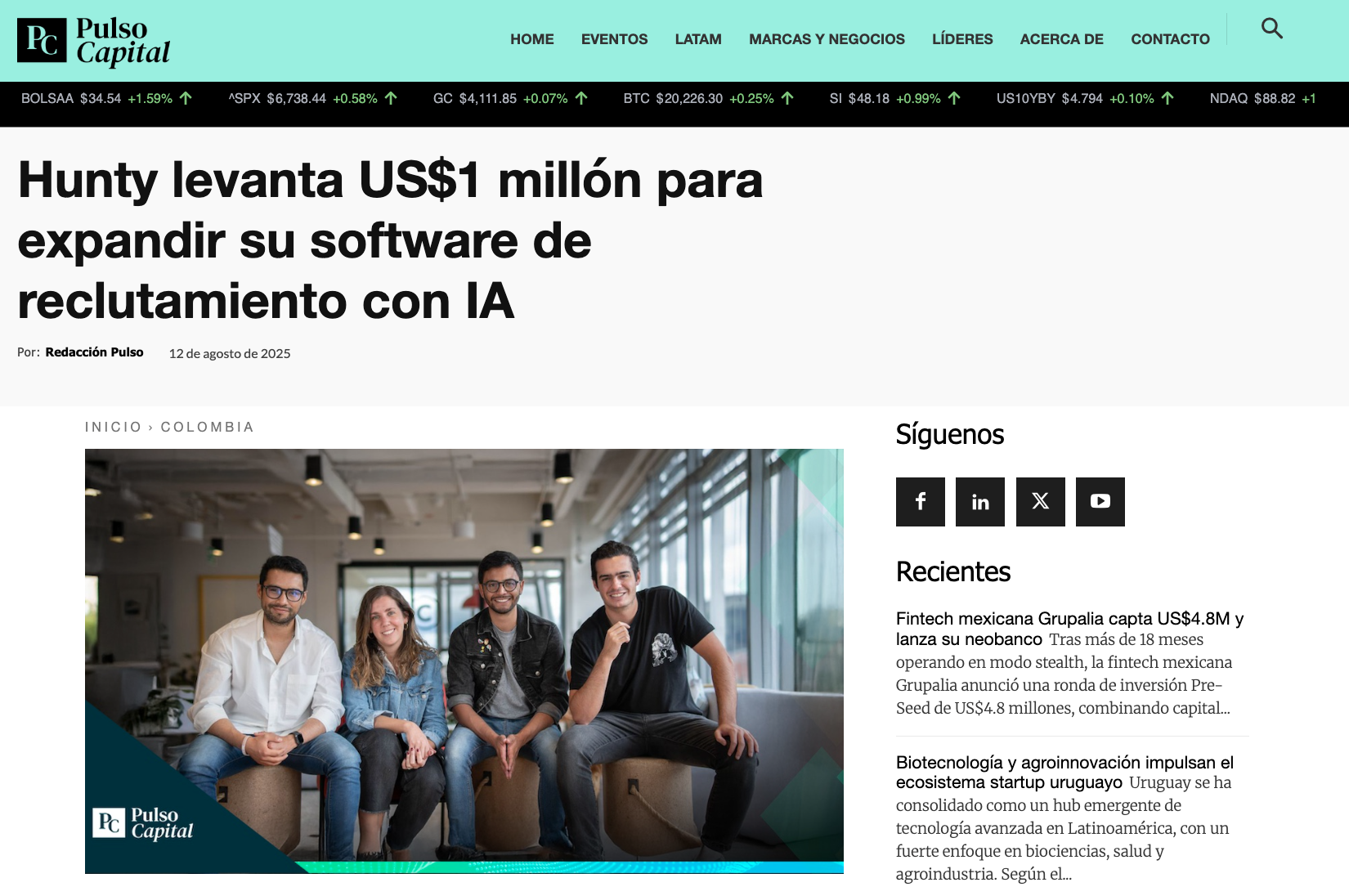 Hunty raises $1 million to expand its AI-powered recruiting software. Source: Pulso Capital
